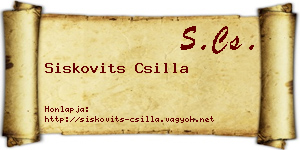 Siskovits Csilla névjegykártya