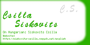 csilla siskovits business card